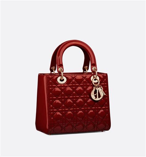 mini lady dior calfskin bag red|lady dior cannage bag.